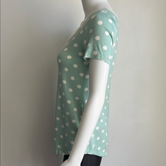 Mint Polka Dot Short Sleeve Top - S - Picture 3 of 5